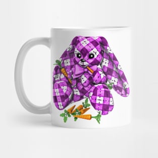 Purple Argyle Bunny Rabbit Mug